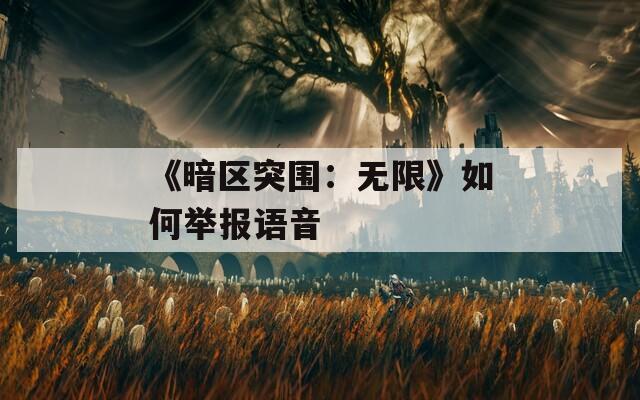 《暗區(qū)突圍：無限》如何舉報語音