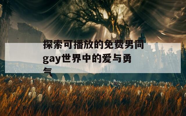 探索可播放的免費男同gay世界中的愛與勇氣