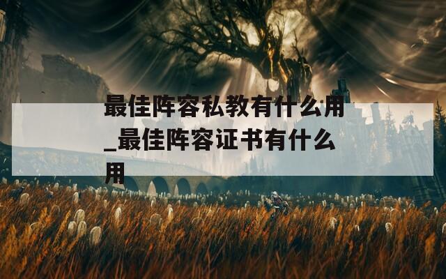 最佳陣容私教有什么用_最佳陣容證書有什么用